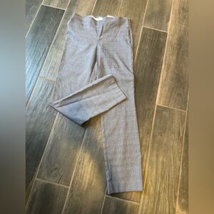 White House Black Market Gray and Pink Plaid Pants